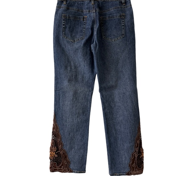 DG2 Diane Gilman Embellished Wood Beaded Net Jeans 6P - Picture 5 of 5